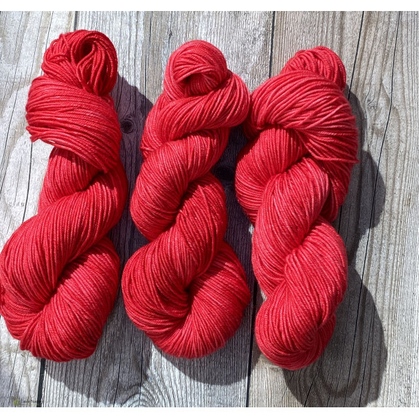Rose - H�ndfarvet garn, Merino 80%, silke 20%   100 gram 