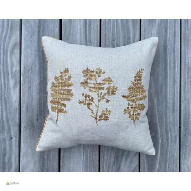 Gul Herbarium pude Broderikit fra Baldyre