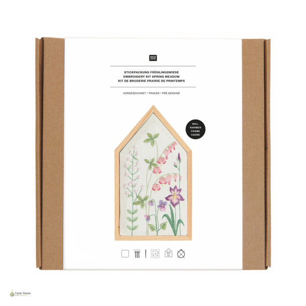 Broderi Kit Traced, Spring Meadou, small, incl. "hus# ramme