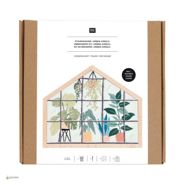 Broderi Kit Traced, Urban Jungle, small, incl. hus ramme
