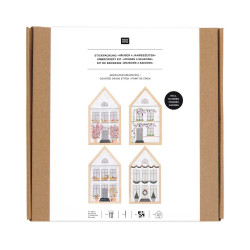 Broderi kits Hus4 huse incl. 4 x hus rammer