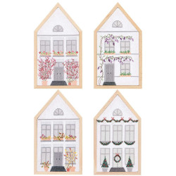 Broderi kits Hus4 huse incl. 4 x hus rammer