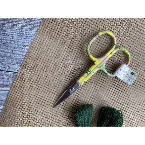 Saks med blomster gul med fine sm blomster 10 cm,