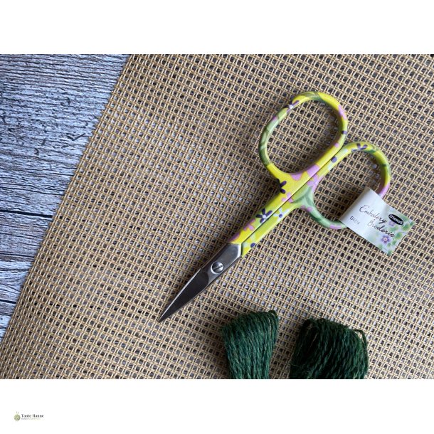 Saks med blomster gul med fine sm� blomster 10 cm,