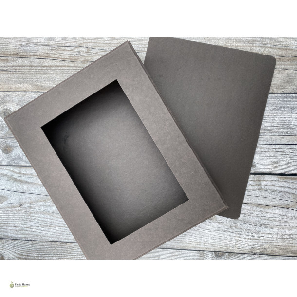 �ske til montage af broderi antracitgr� melleret, 31 x 24 cm h�jde 5 cm