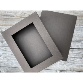 �ske til montage af broderi antracitgr� melleret, 31 x 24 cm h�jde 5 cm