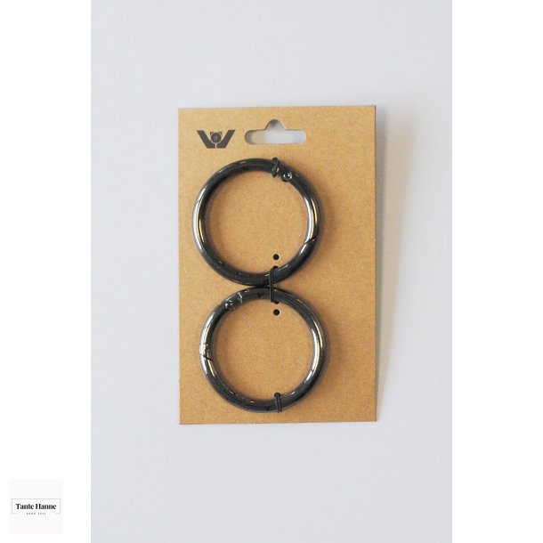 Karabinhage, ring, 38 mm, gun  2 stk. i pakken. 