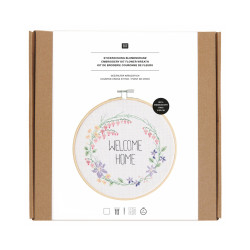 Broderi Kit Traced, Flower Wreath, incl. ramme