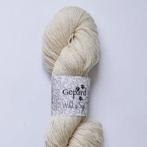 Ufarvet garn Gepard Wild & Soft 60% merinould, R�hvid, 40 % vild tussah silke,   480 m / 100 g