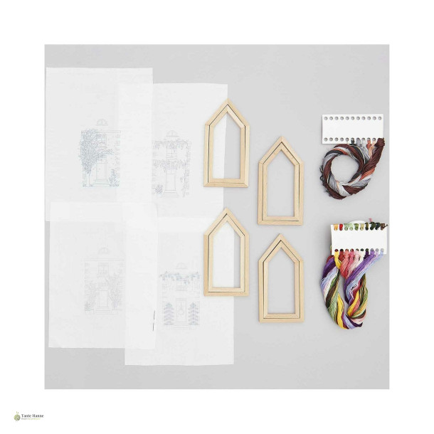 Broderi kits Hus i de 4 �rsstider incl. 4 x hus rammer