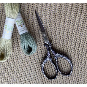 Broderi Saks med fint sort mnster, 10 cm