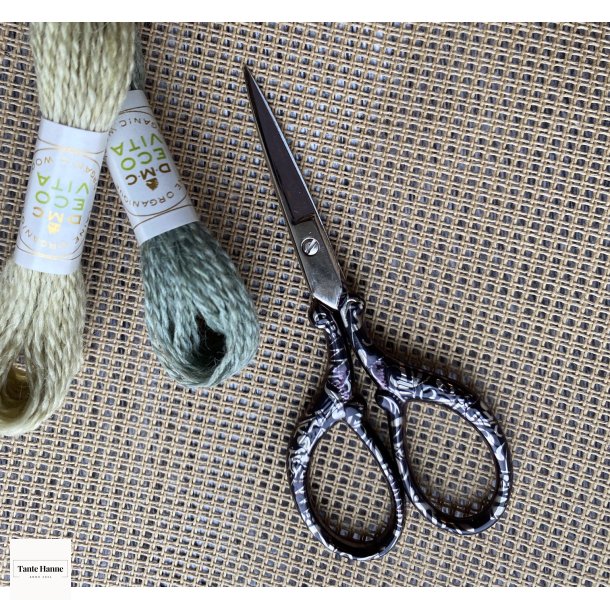 Broderi Saks med fint sort mnster, 10 cm