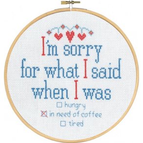 Broderi kit fra Permin Im sorry for what I said when I was ...,  20 cm  - udgr af mit sortiment
