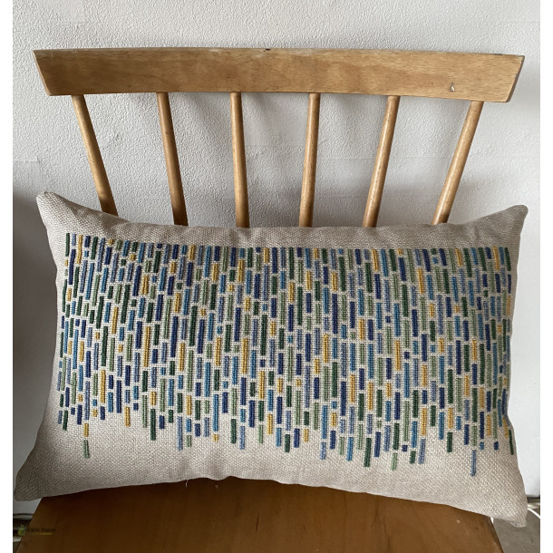 Broderi Kit, Korssting i Spil Pude 30 x 50 cm